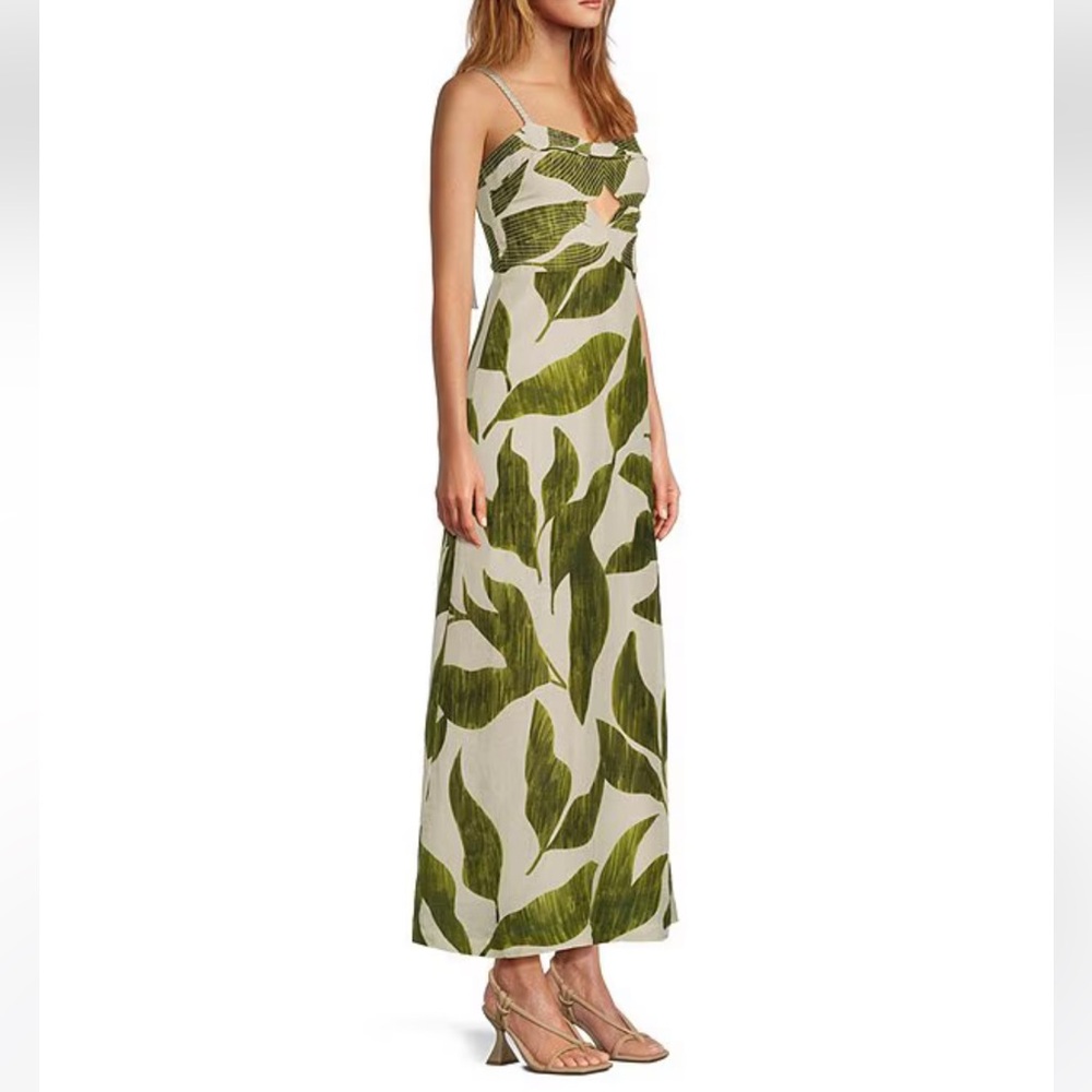 NWT Antonio Melani x M.G. Style Finley Linen Blend Sweetheart Neck Maxi Dress - Picture 13 of 16